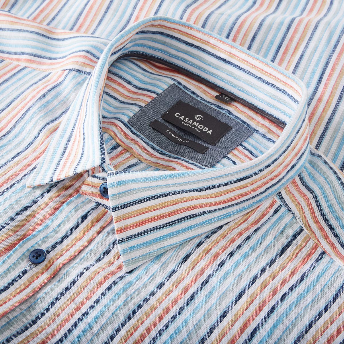 CASA MODA Freizeithemd mit Leinen türkis