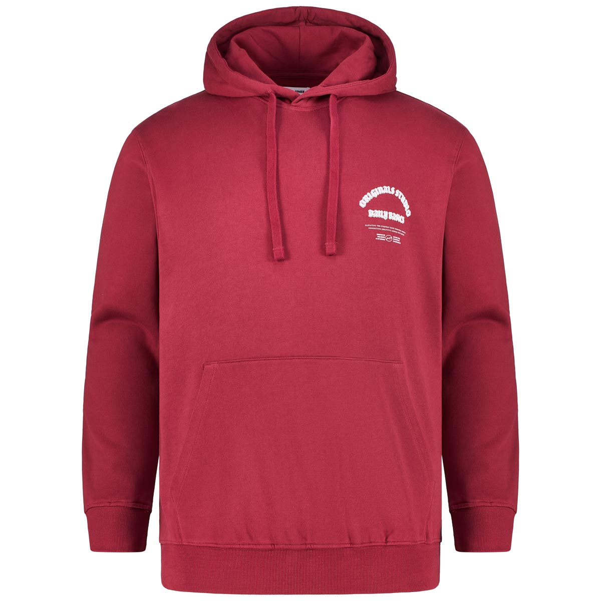 Jack&Jones Hoodie mit Print auf Vorder- und Rückseite rot