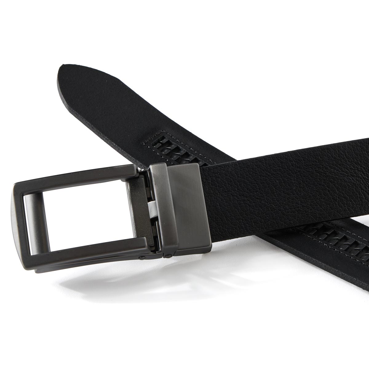 EUREX Ledergürtel mit Metallschnalle schwarz/schwarz