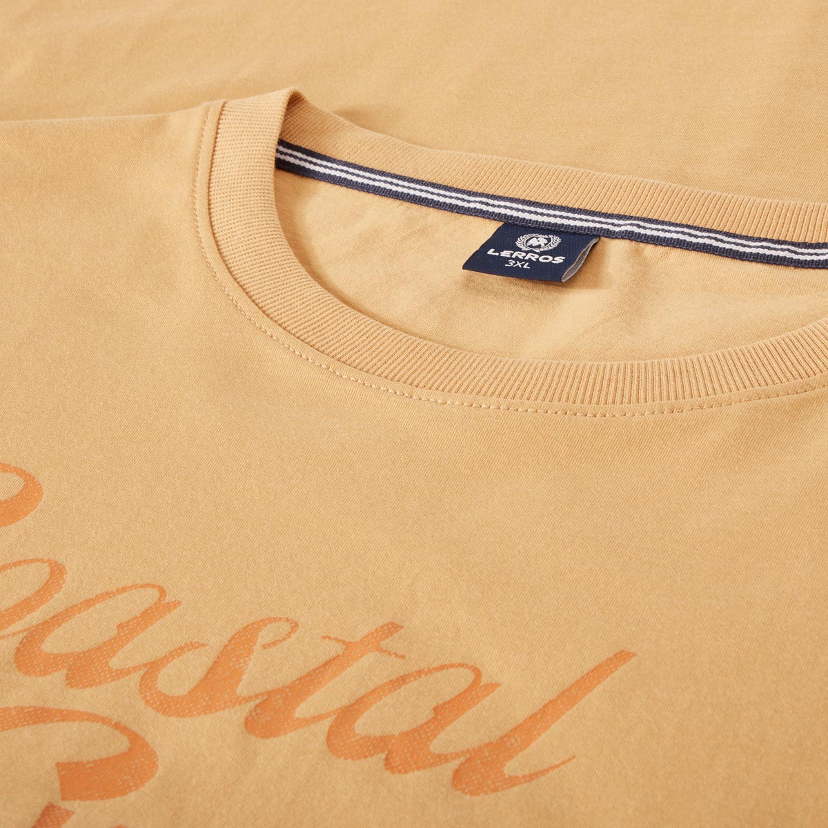 Lerros T-Shirt mit Label-Print gelb