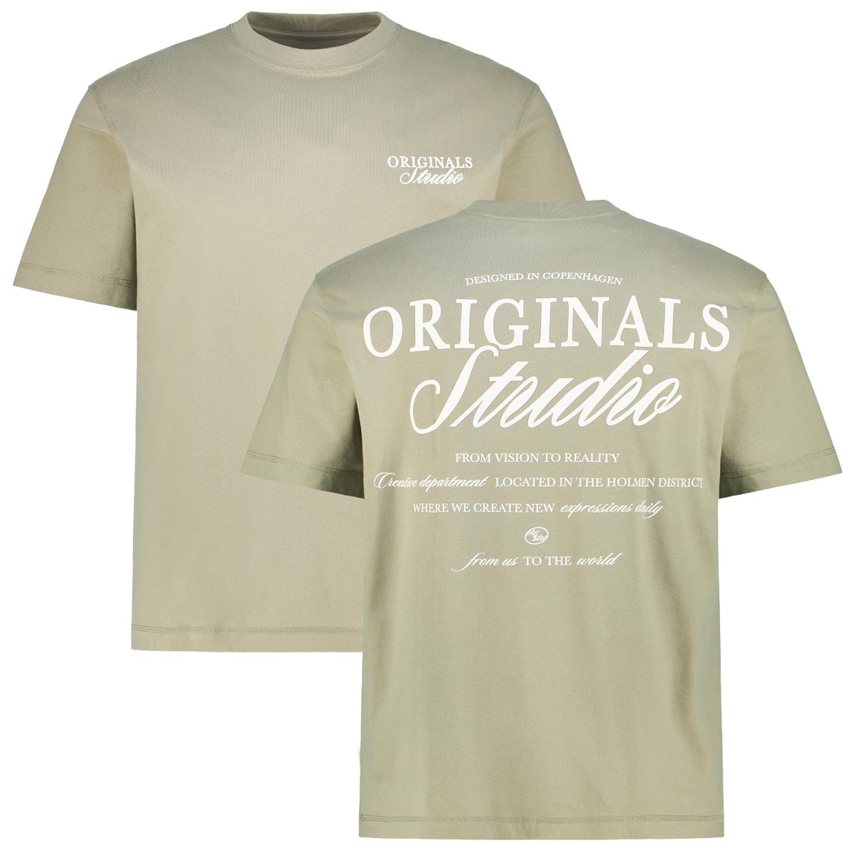 Jack&Jones T-Shirt Mit Print Auf Vorder- Und Rückseite Farbe Oliv Größe, 3XL