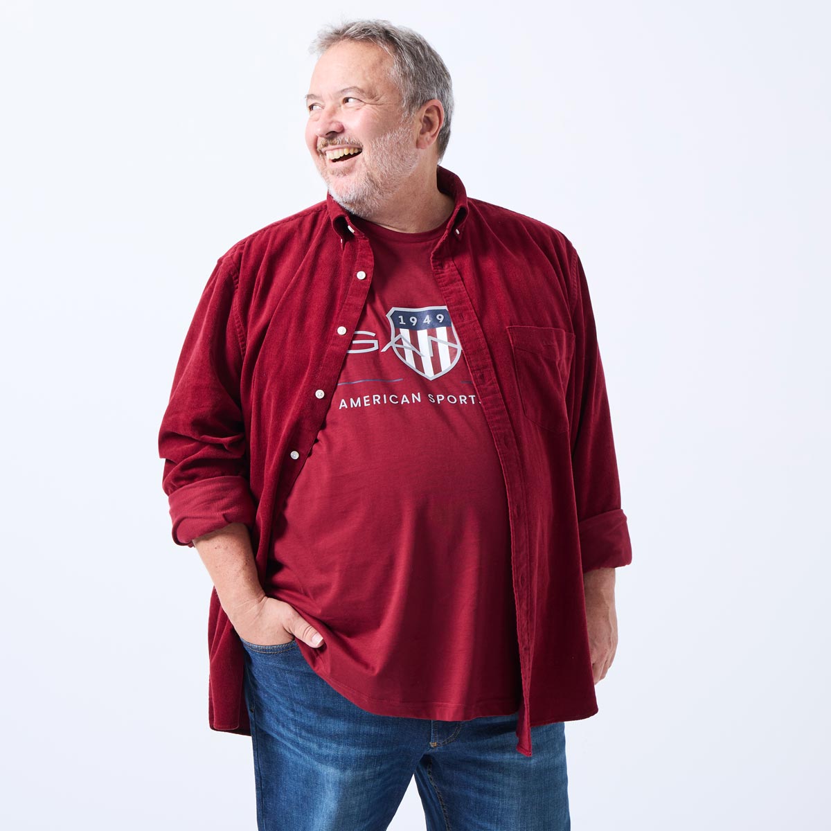 Gant Cordhemd dunkelrot