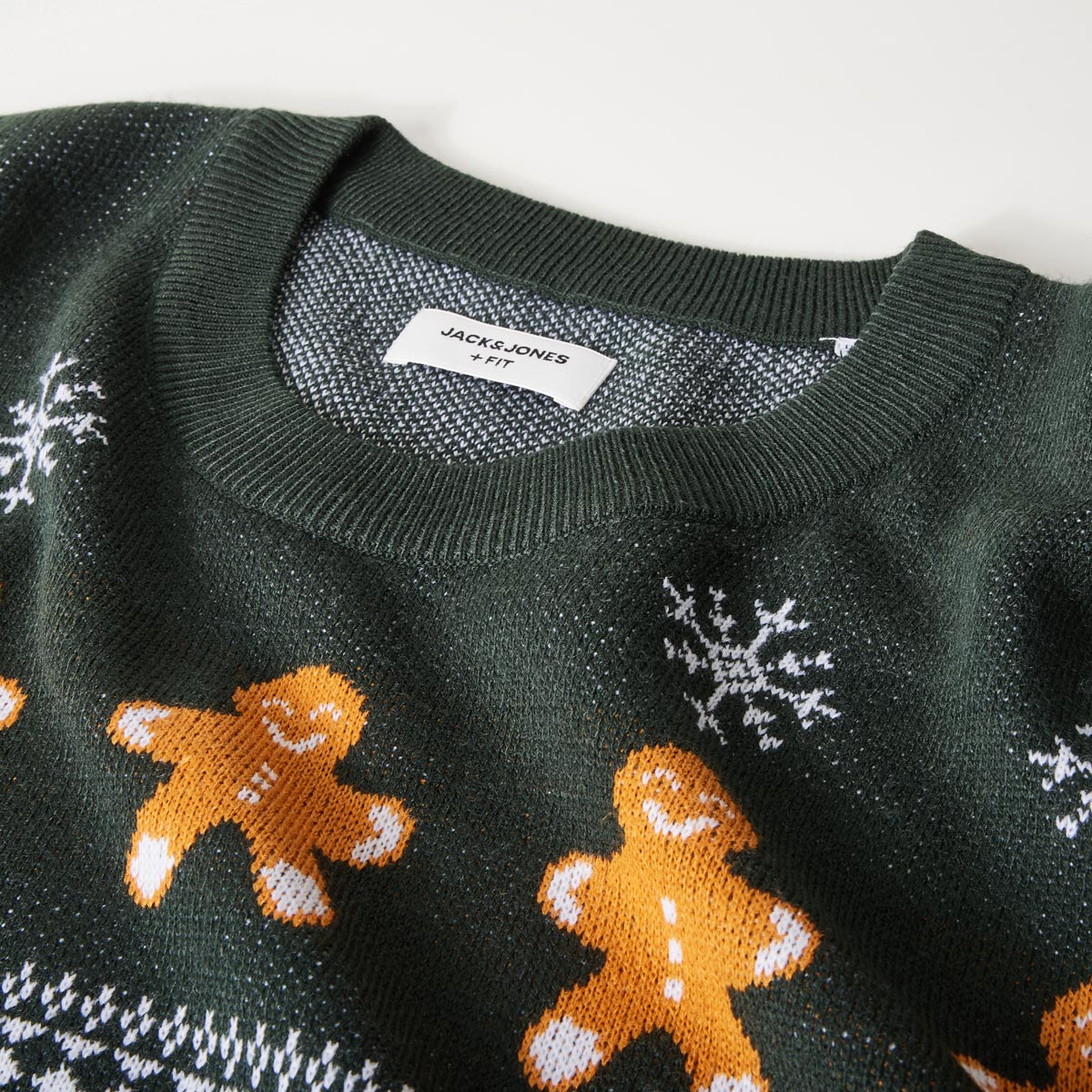 Jack&Jones Strickpullover mit Weihnachts-Print dunkelgrün
