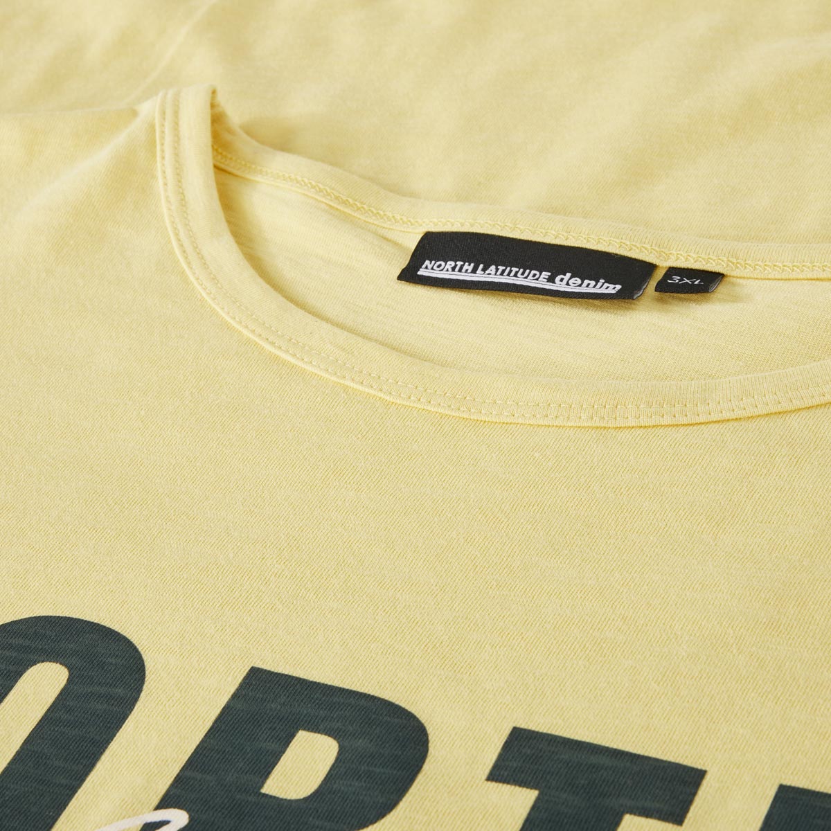 North T-Shirt mit Label-Print Farbe gelb Größe: 3XL günstig online kaufen