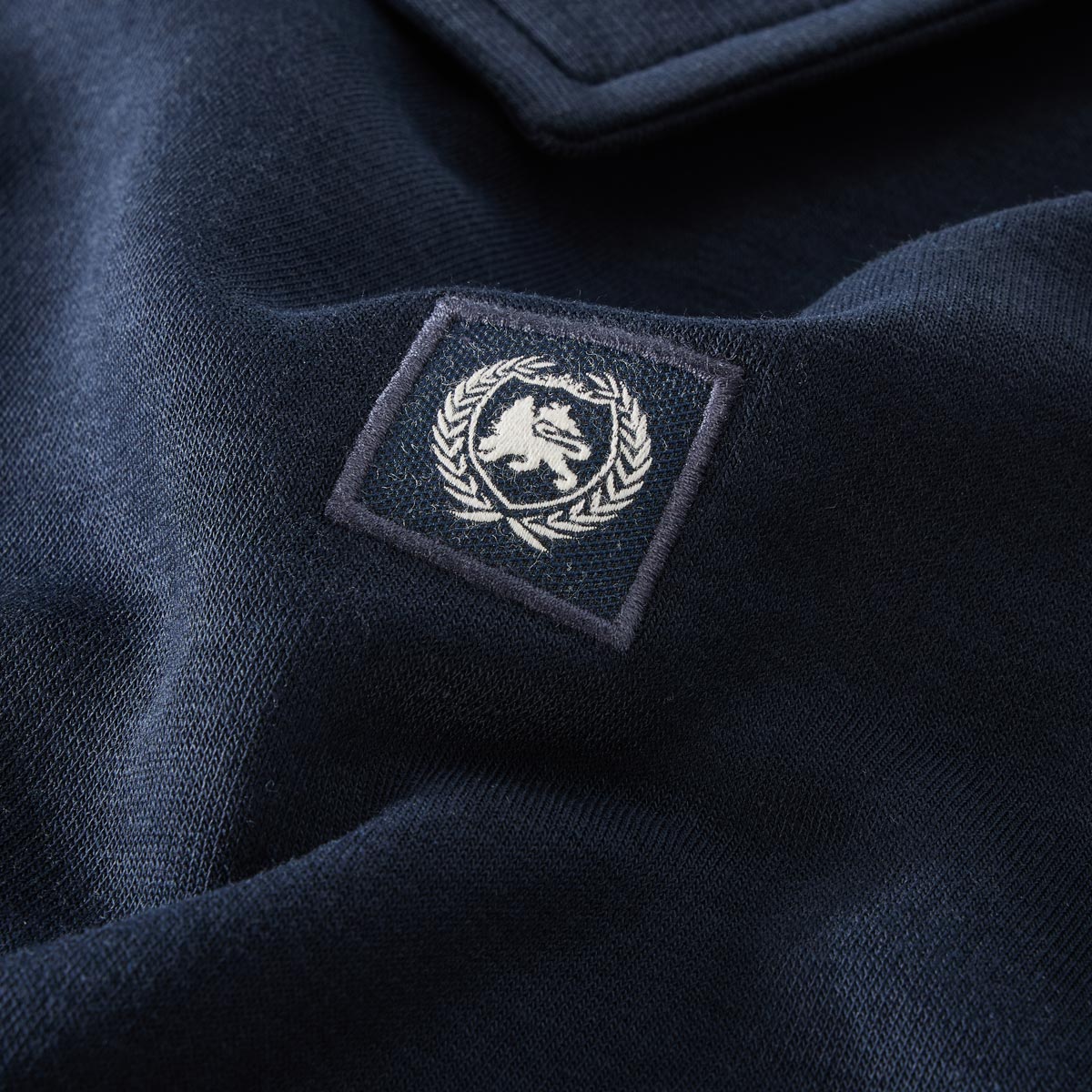 Lerros Poloshirt aus Materialmix blau