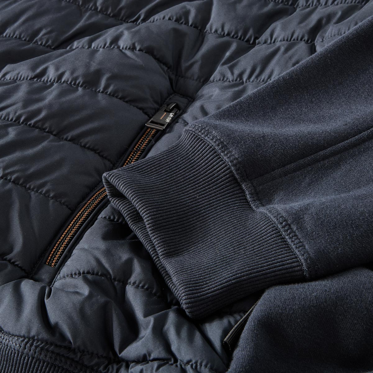 CASA MODA Sweatjacke mit Steppbesatz marine