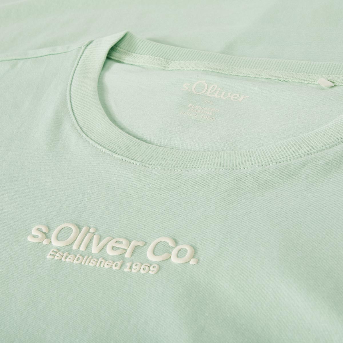s.Oliver T-Shirt mit Label-Print Farbe mint Größe: 4XL günstig online kaufen