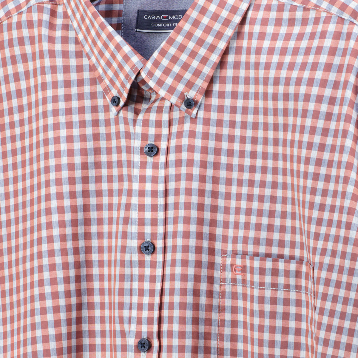 CASA MODA Kariertes Freizeithemd orange