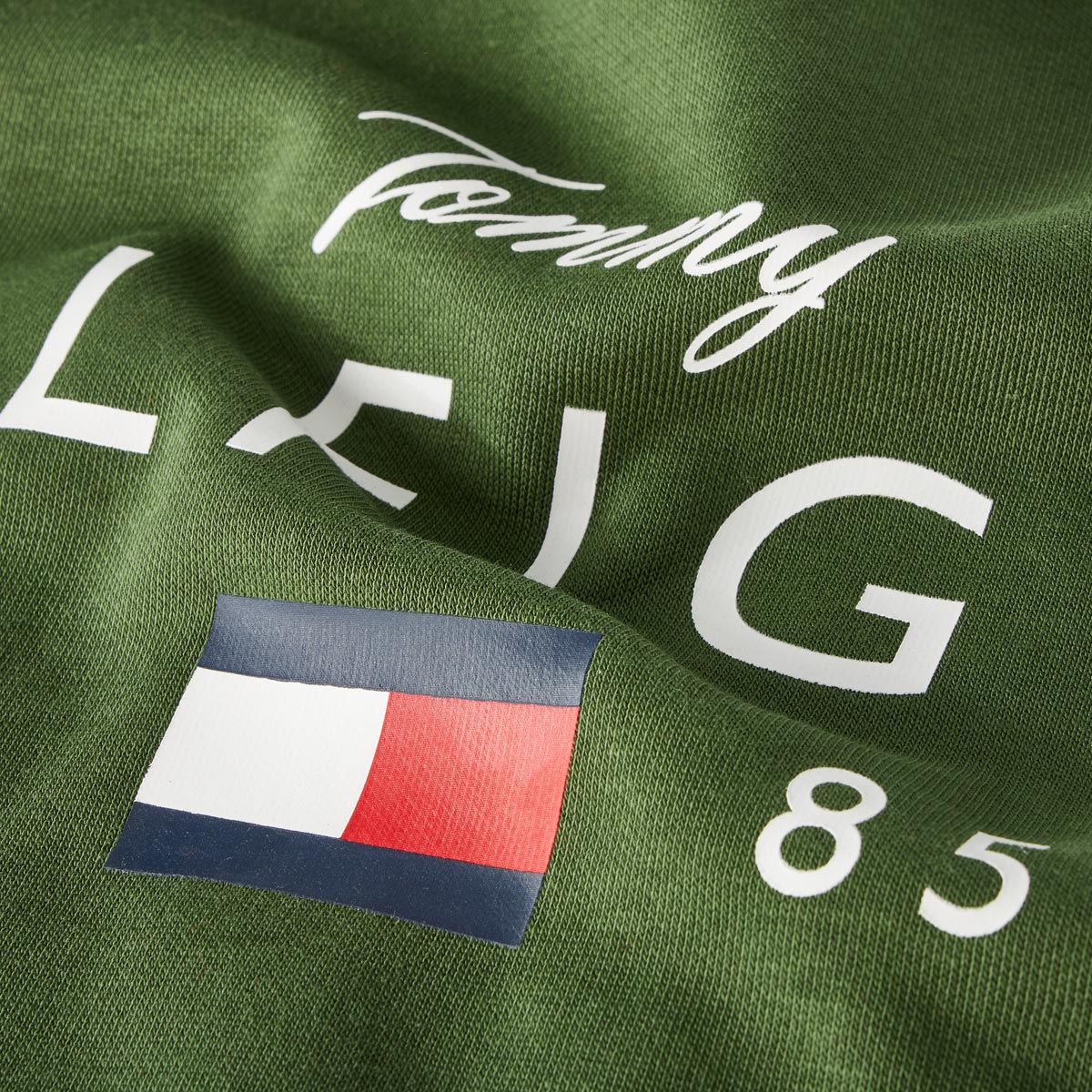 Tommy Hilfiger Hoodie mit Label-Print grün
