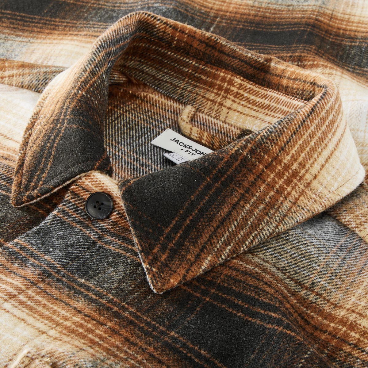 Jack&Jones Overshirt mit Karomuster terra