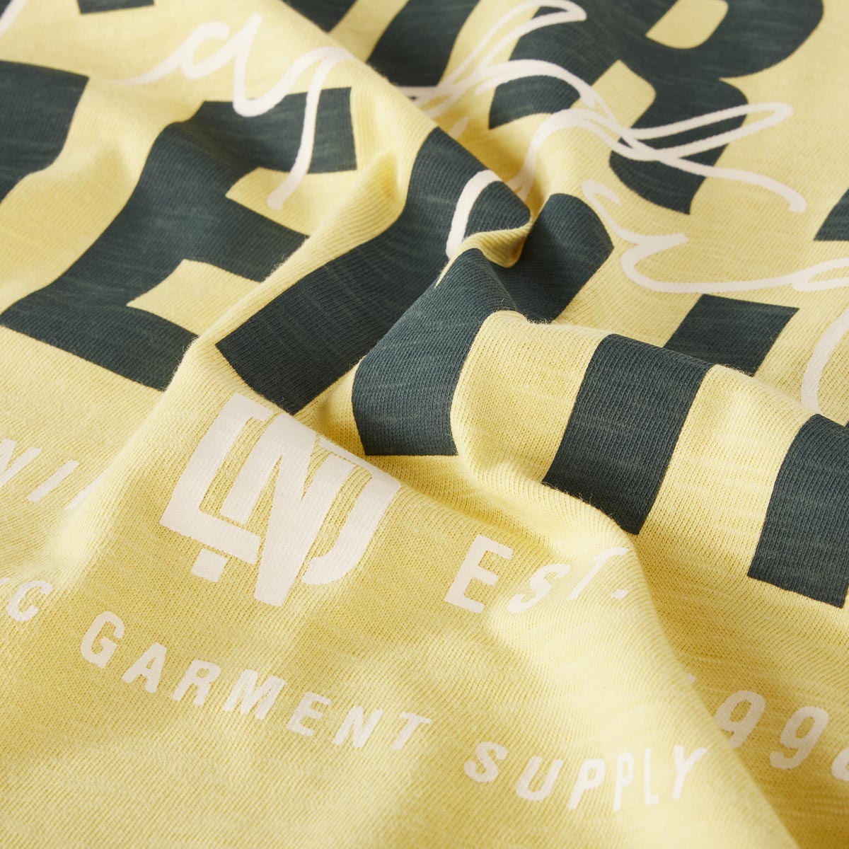 North T-Shirt mit Label-Print gelb