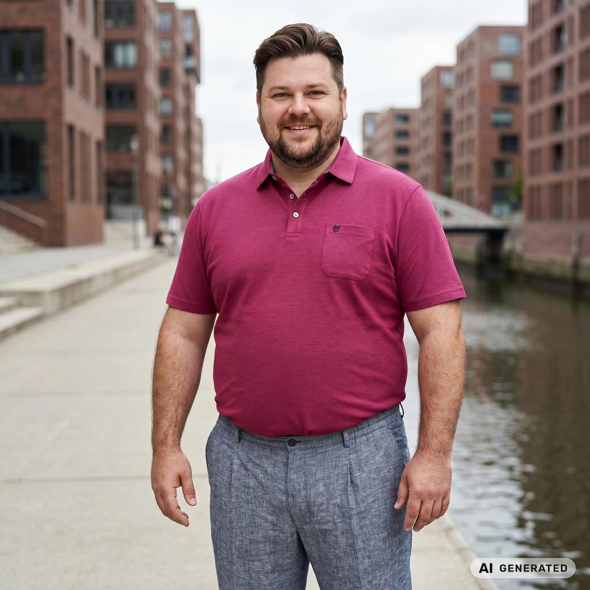 Hajo Poloshirt "Soft Knit", hautsympathisch korallrot