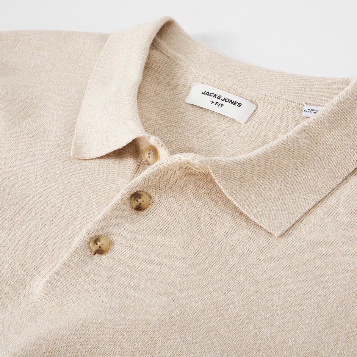 Jack&Jones Strick-Poloshirt beige