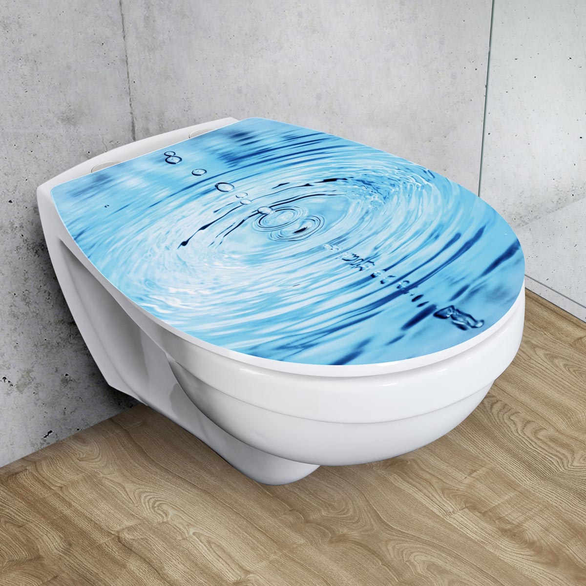 Wenko Extrabelastbarer WC-Sitz mit Absenkautomatik hellblau