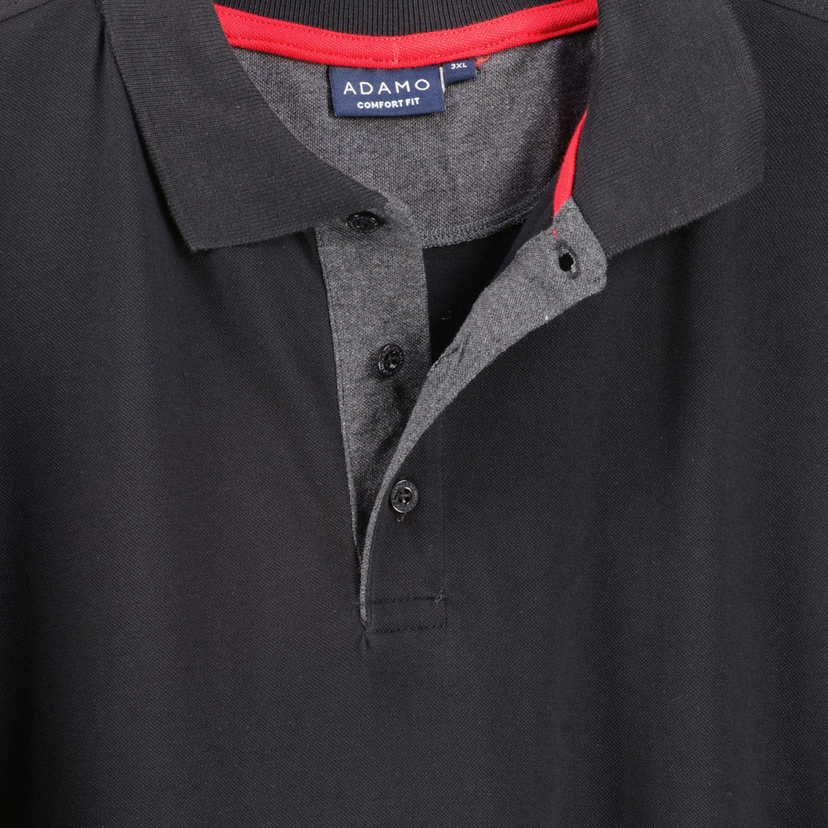 ADAMO Poloshirt mit Kontrastdetails schwarz