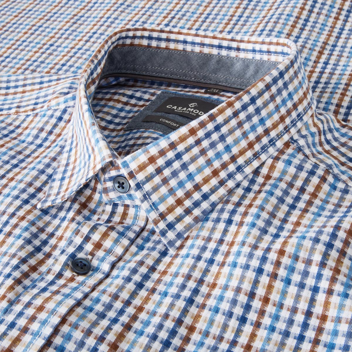 CASA MODA Kariertes Freizeithemd blau