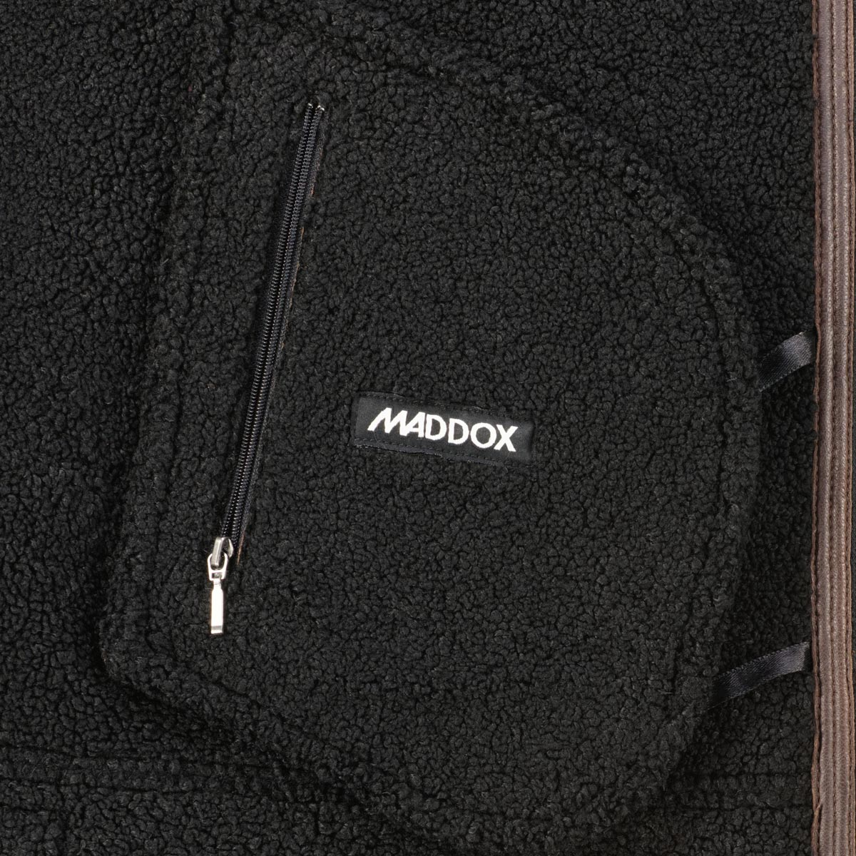 Maddox Gefütterte Lederjacke mit Webpelz-Besatz braun