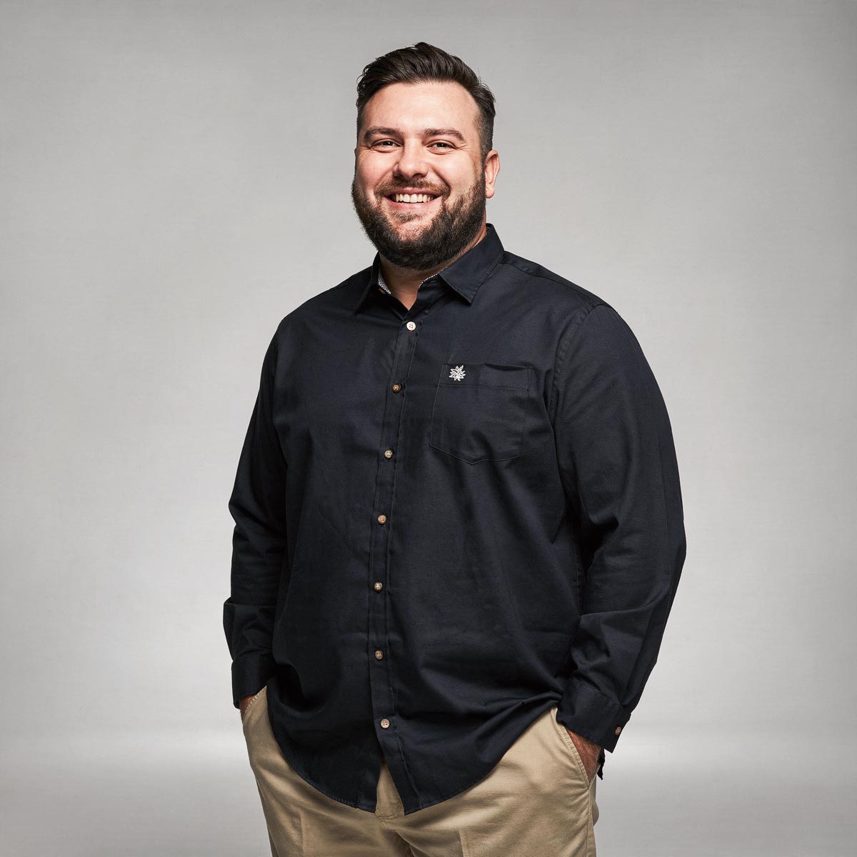 Pfundskerl Trachtenhemd mit Elasthan schwarz