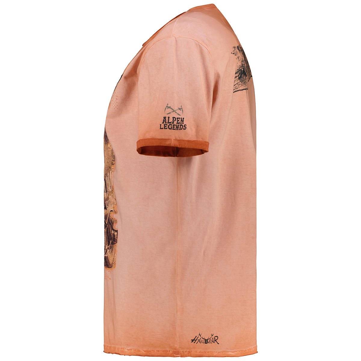 HangOwear T-Shirt mit Print auf Vorder- und Rückseite orange