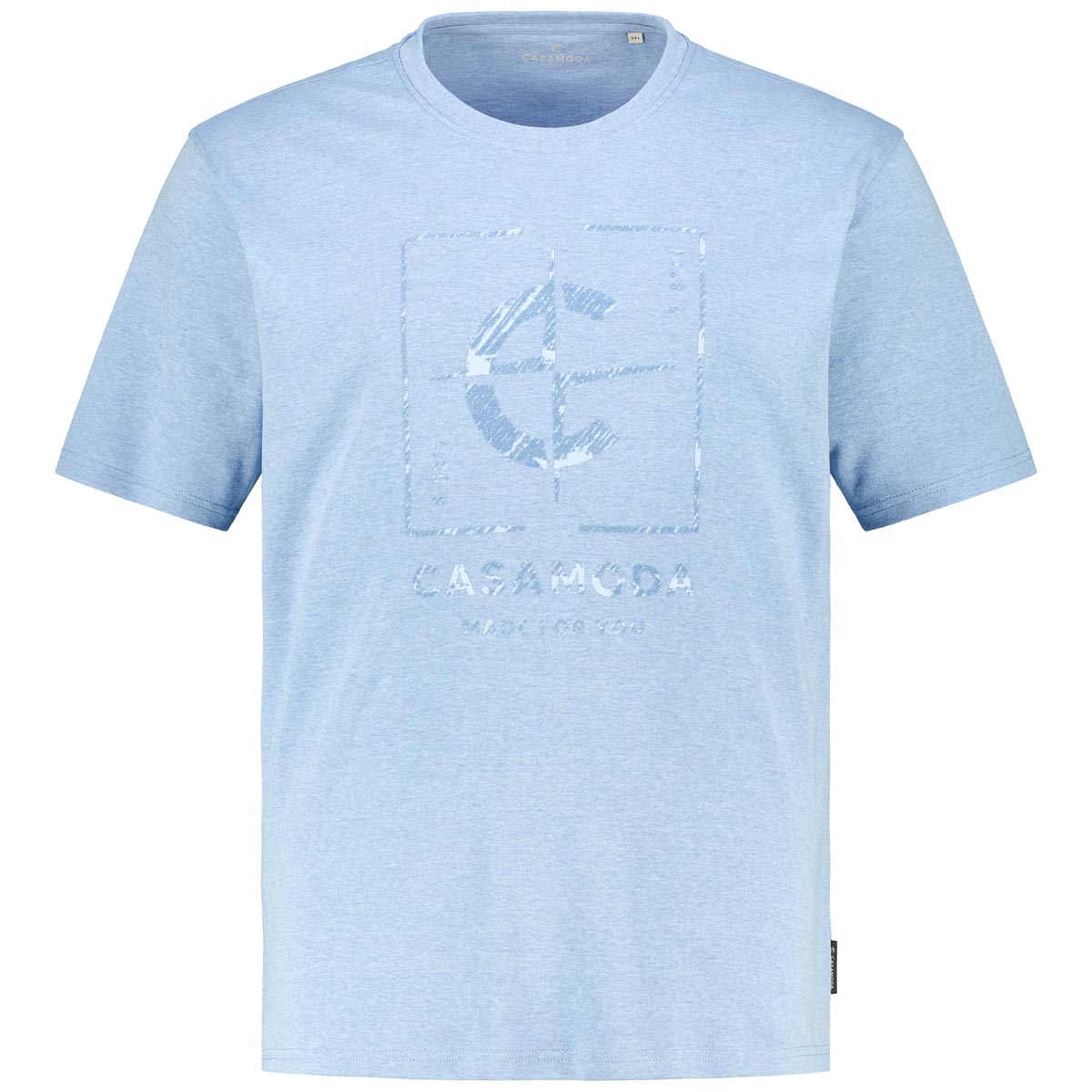 CASA MODA T-Shirt mit Label-Print Farbe hellblau Größe: 4XL günstig online kaufen