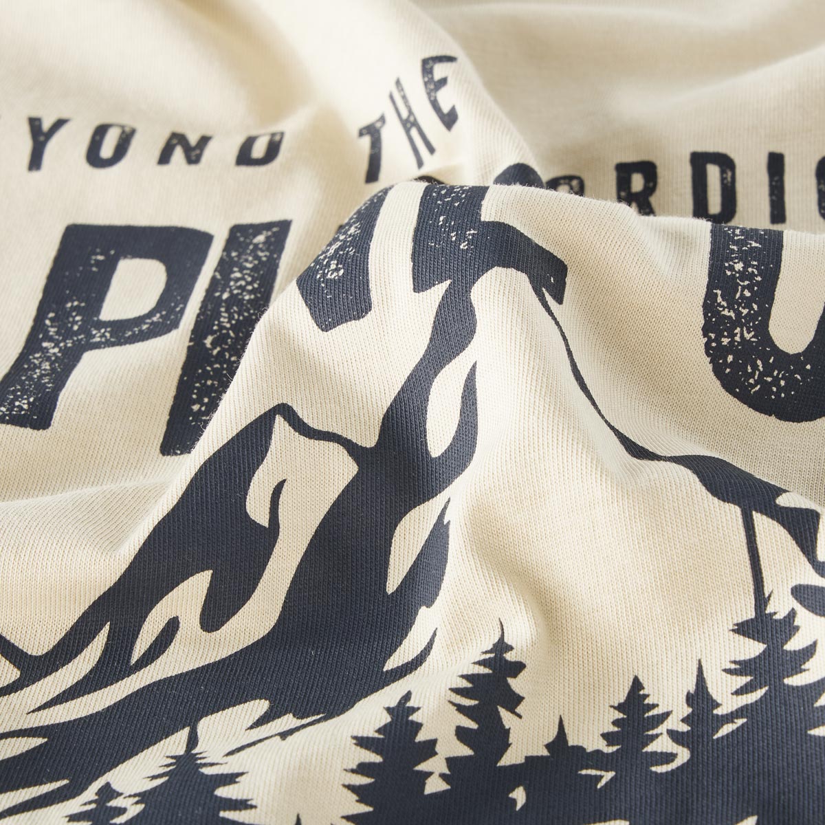 Lerros T-Shirt mit Motiv-Print cremeweiß