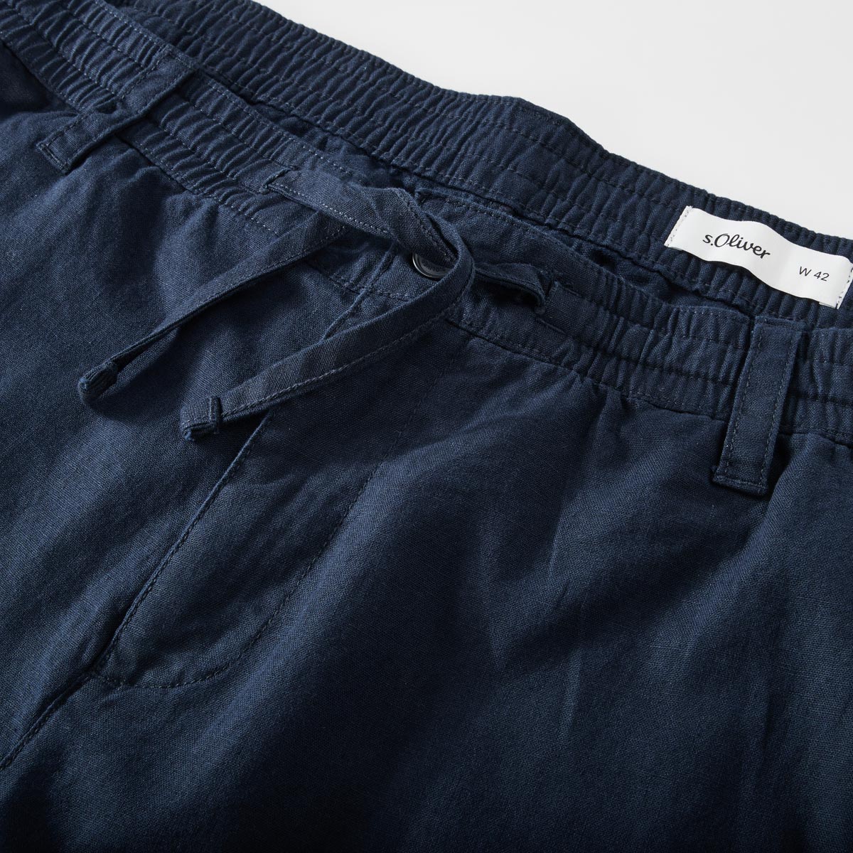 s.Oliver Chino-Shorts mit Leinen blau