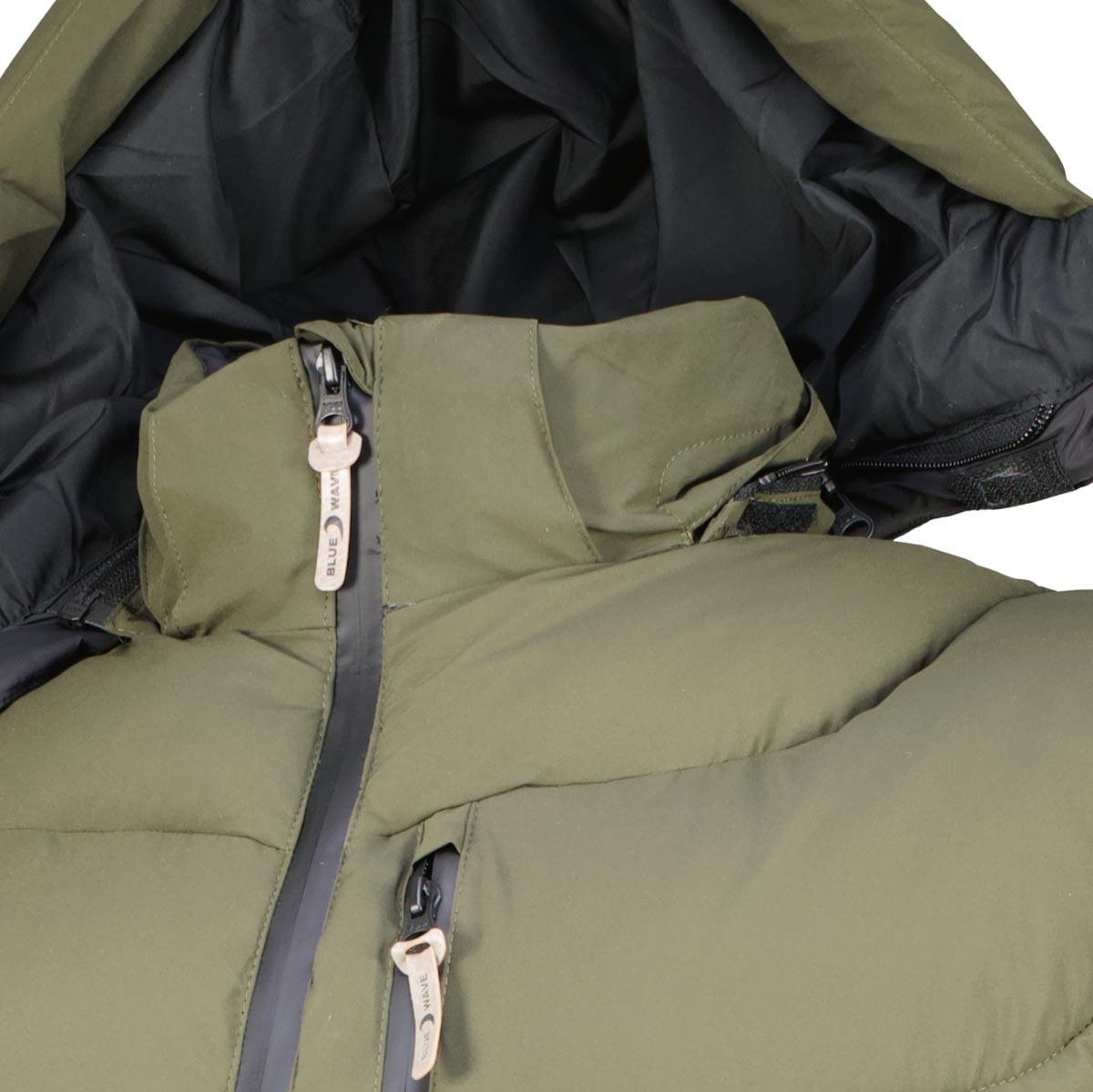 Blue Wave Wattierte Weste mit Kapuze, wind- und wasserabweisend oliv
