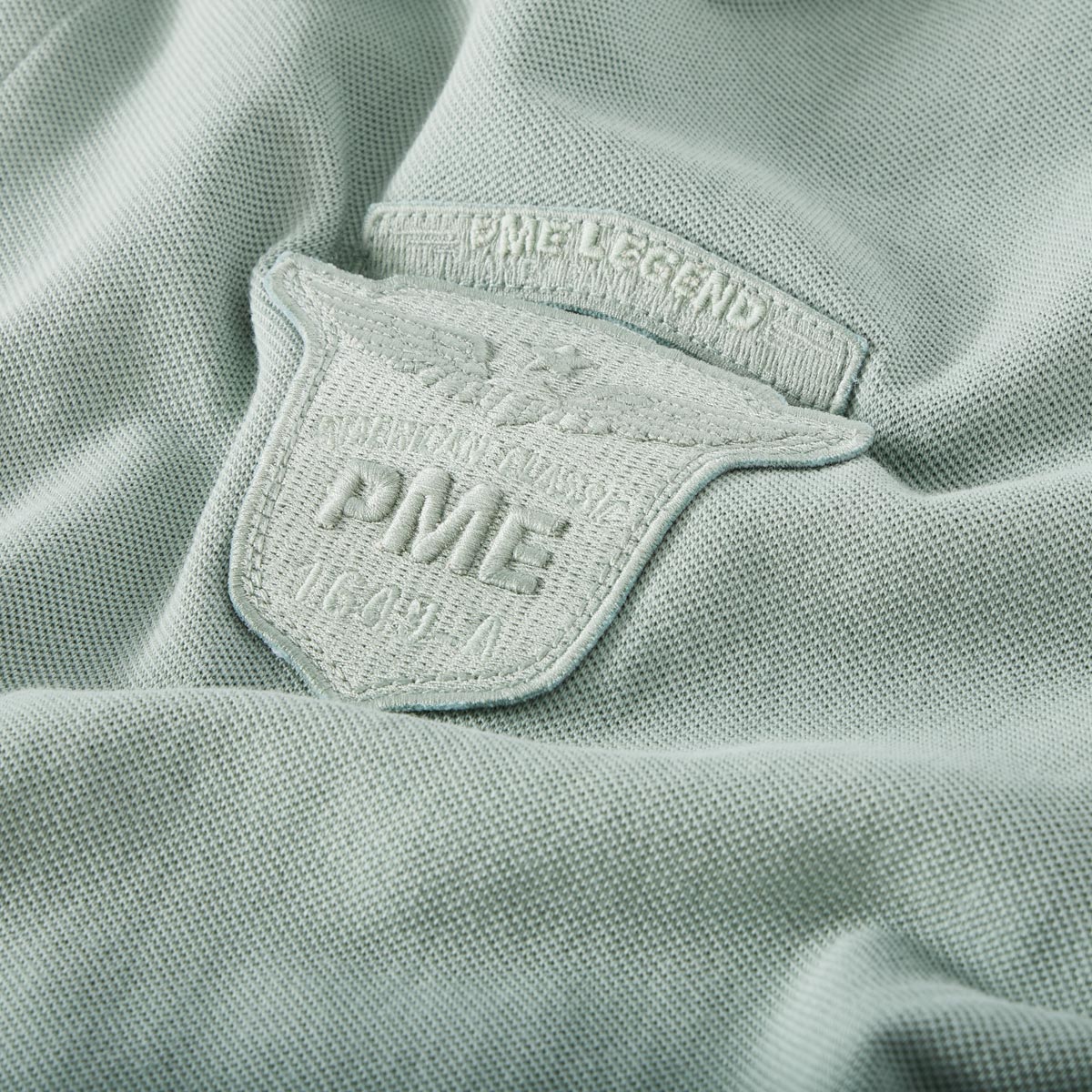PME LEGEND Poloshirt mit Label-Stickerei grün