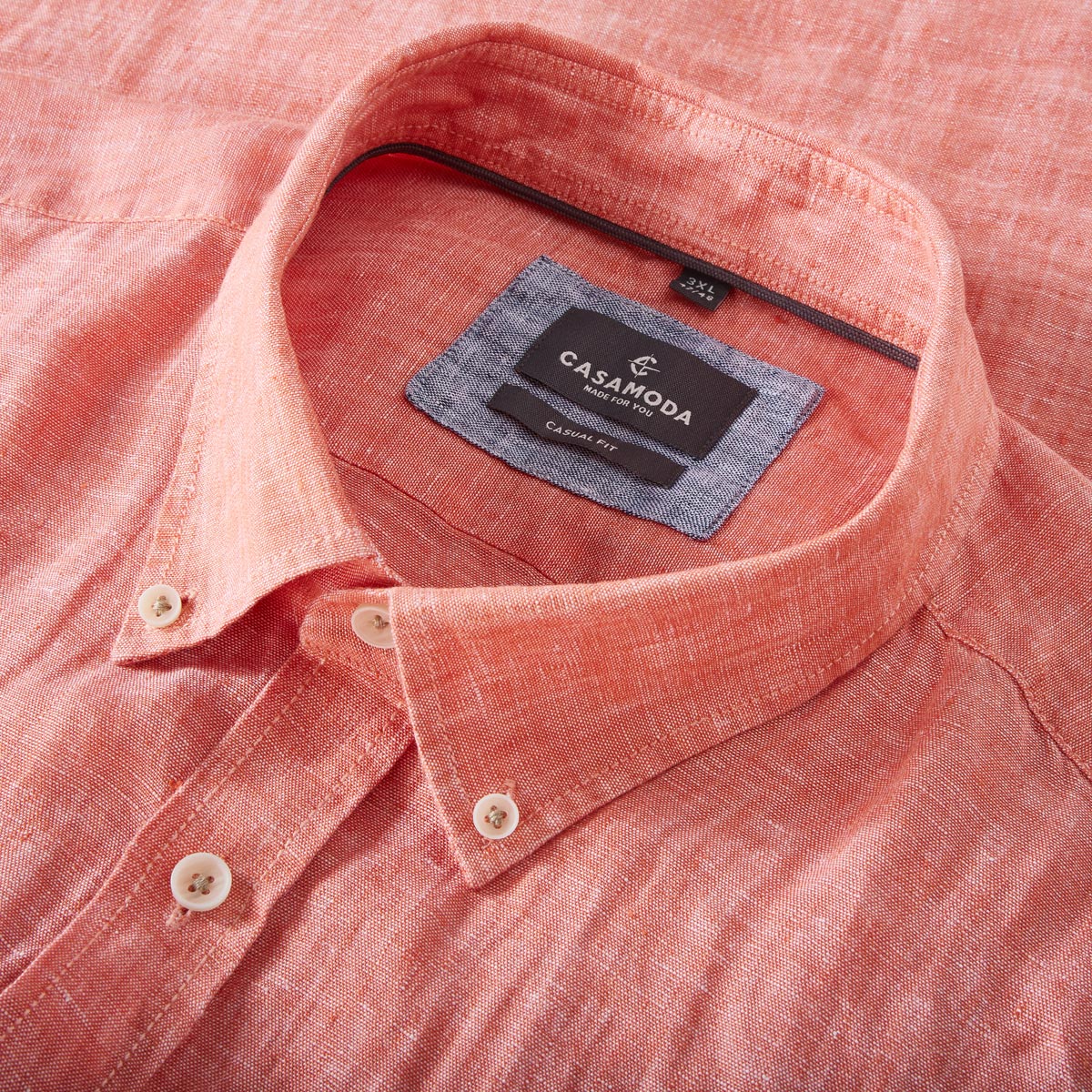 CASA MODA Freizeithemd aus Leinen orange