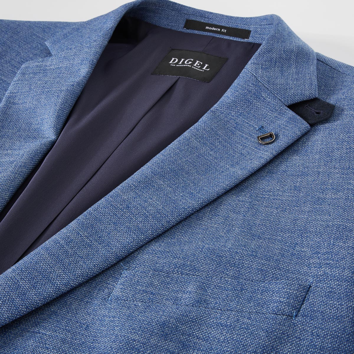 Digel Stretch-Sakko mit feiner Musterung  blau