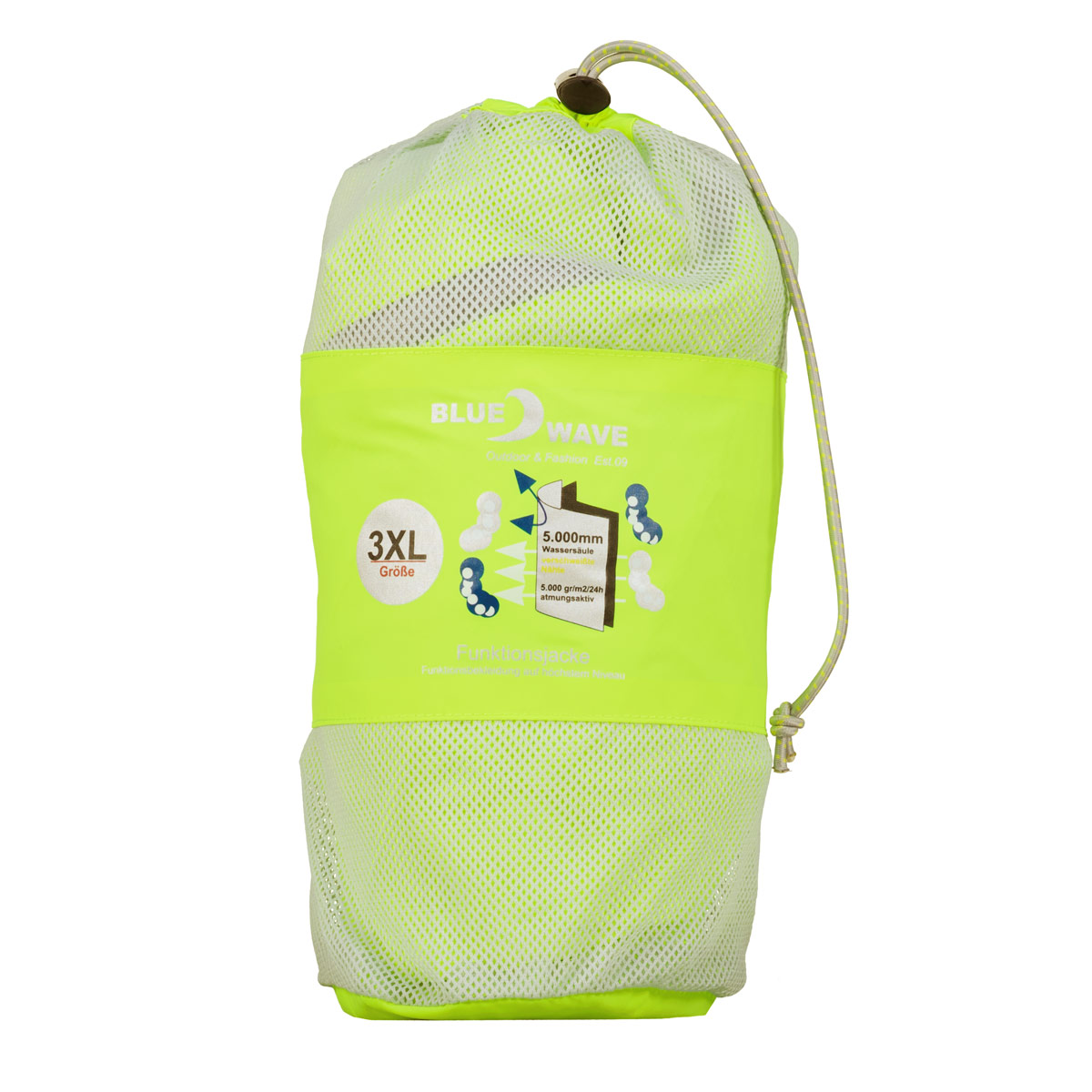 Blue Wave Verstaubare Funktionsjacke, wasserdicht limette