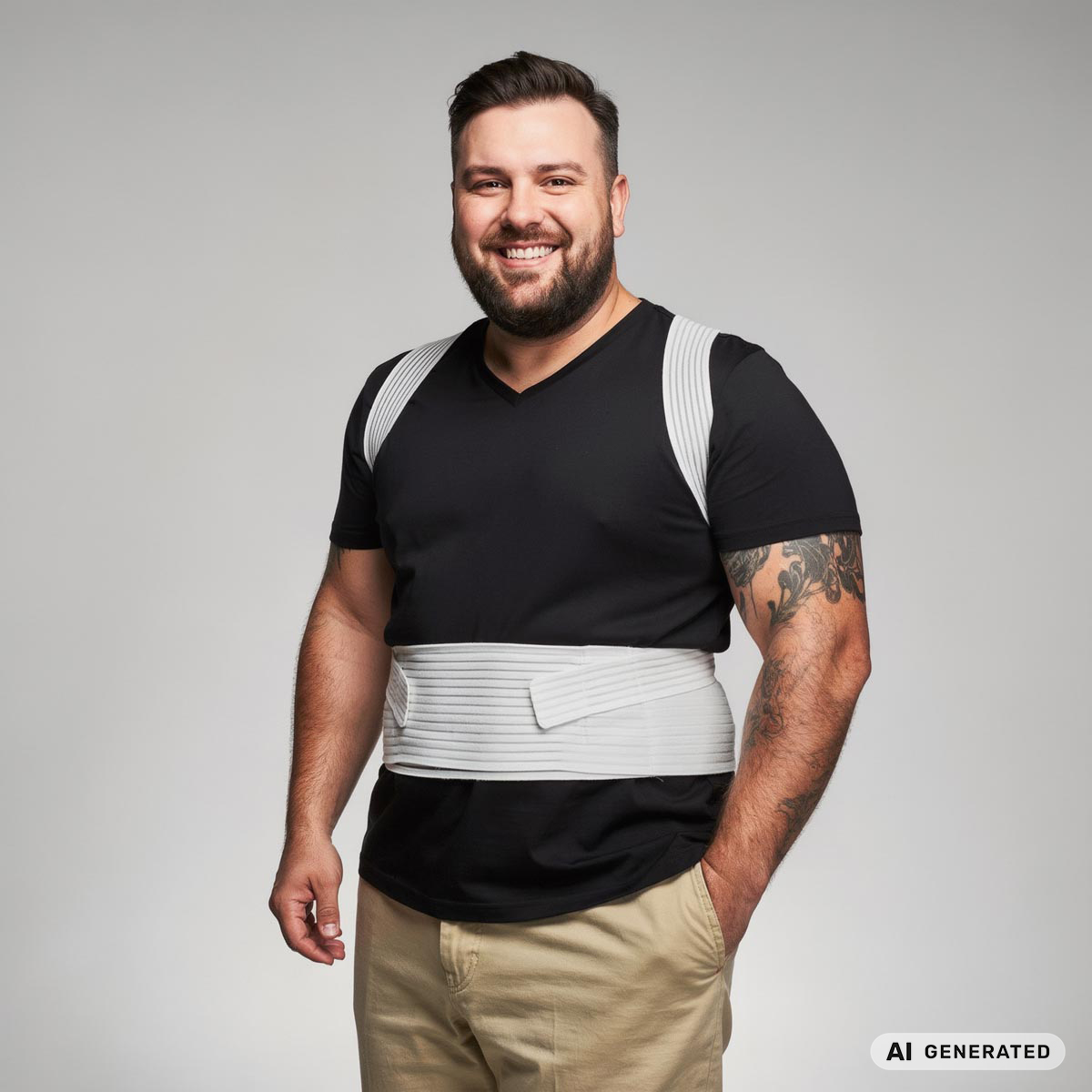 Hydas Geradehalter XXL mit Stützgürtel weiß