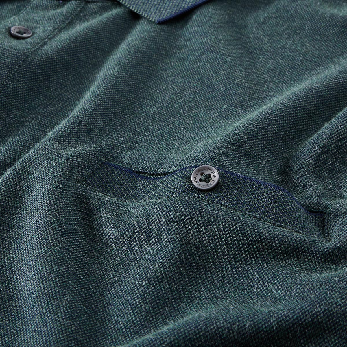 CASA MODA Pflegeleichtes Stretch-Poloshirt grasgrün