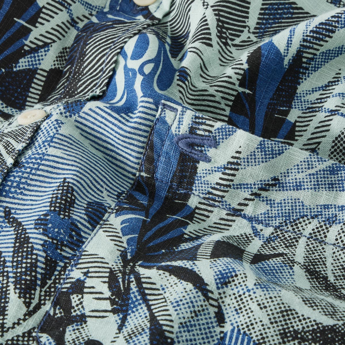 camel active Freizeithemd mit floralem Muster dunkelblau