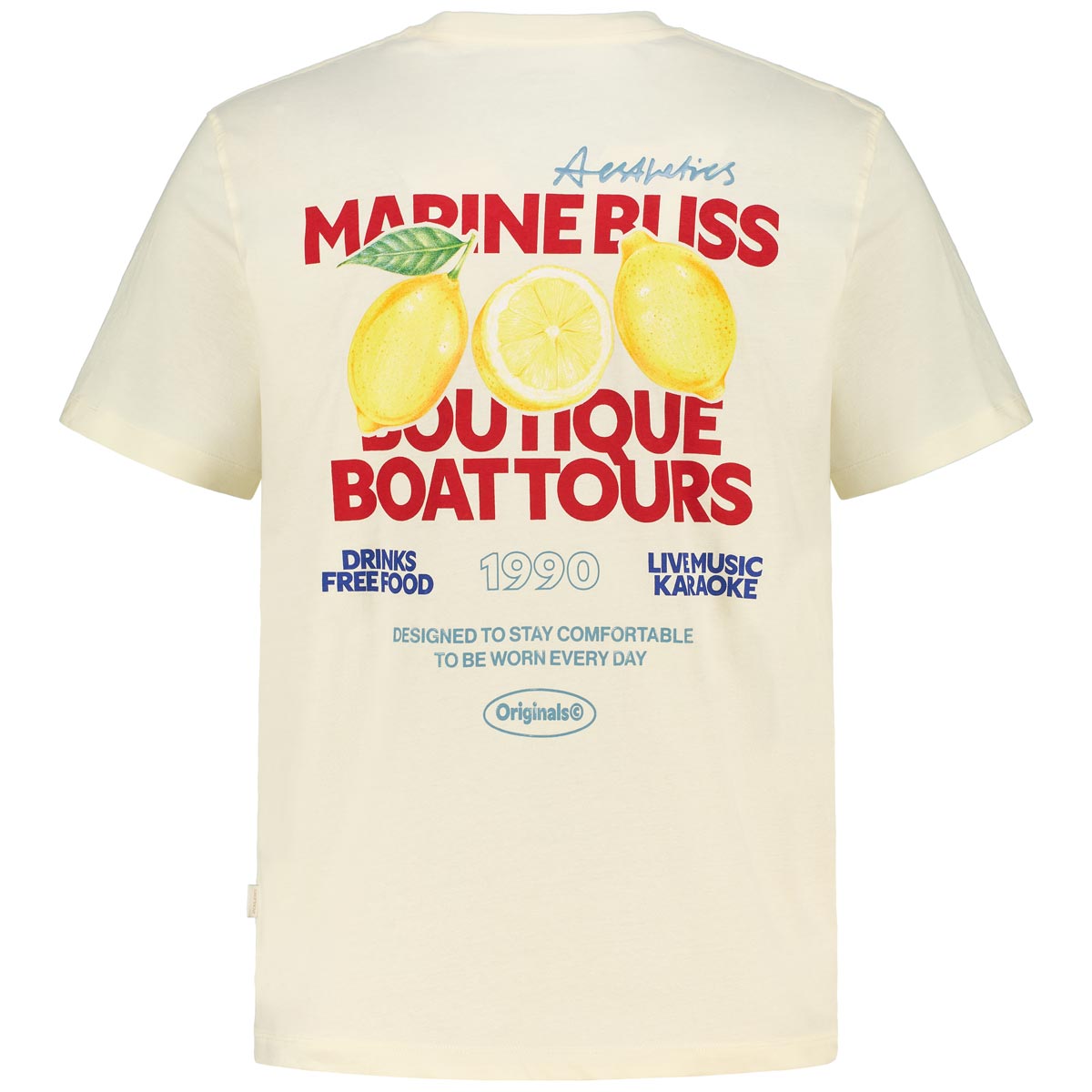 Jack&Jones T-Shirt mit Print auf Vorder- und Rückseite cremeweiß