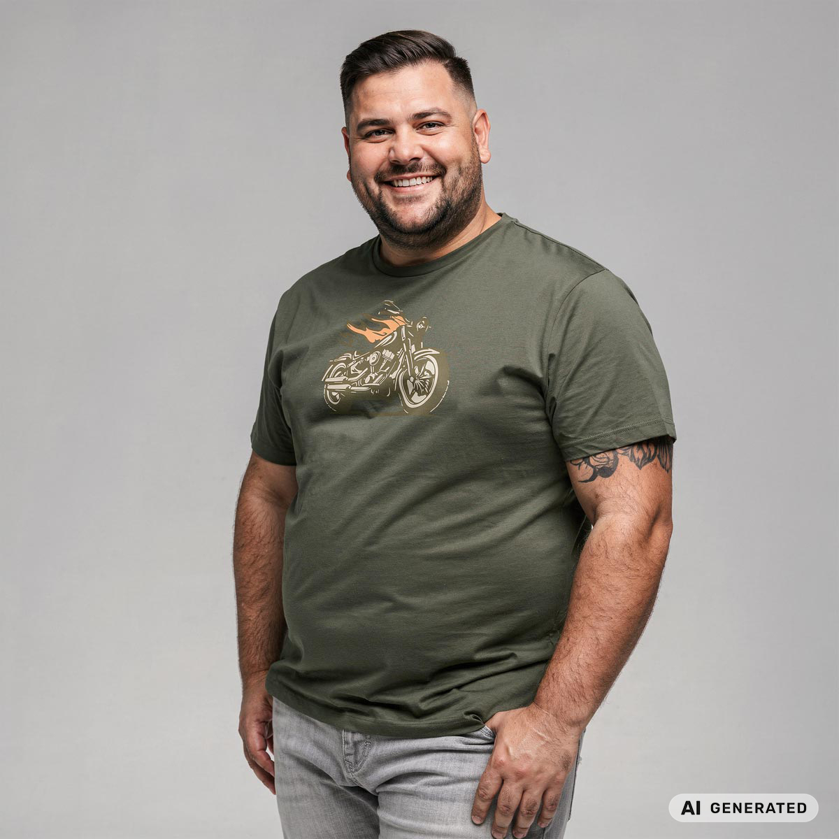 Pfundskerl T-Shirt mit Motiv-Print oliv