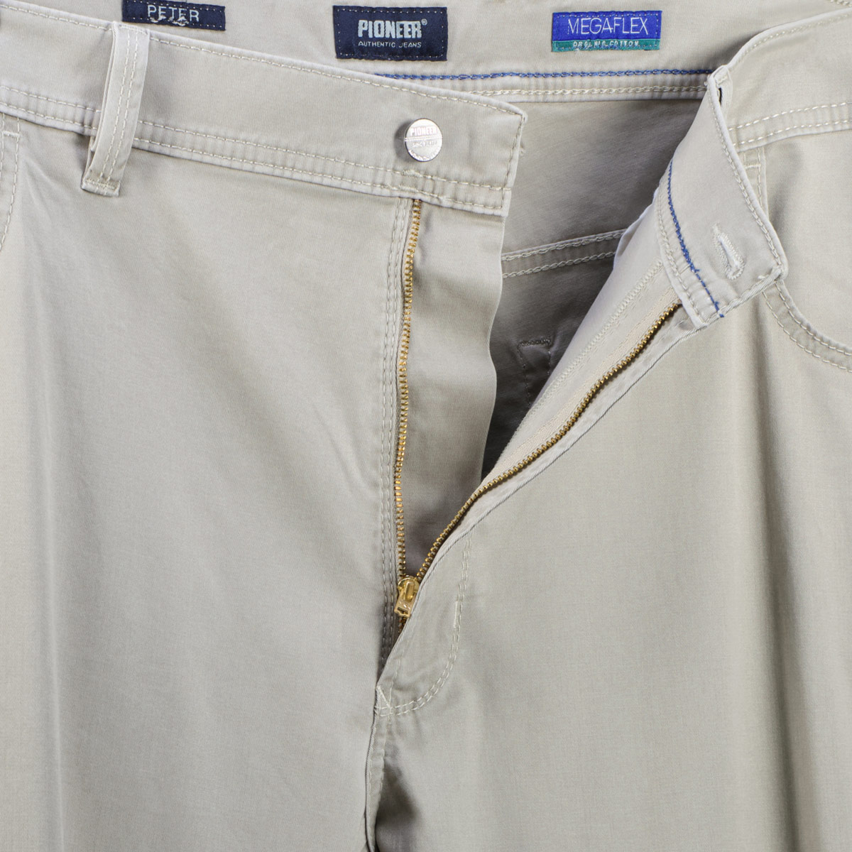 Pioneer Megaflex-Baumwollhose "Peter", Loose Fit beige