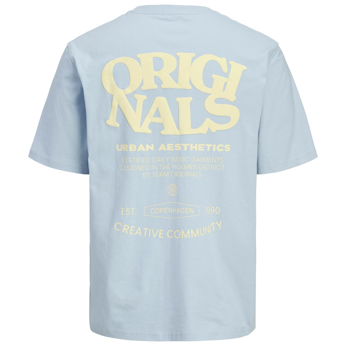 Jack&Jones T-Shirt mit Print auf Vorder- und Rückseite hellblau