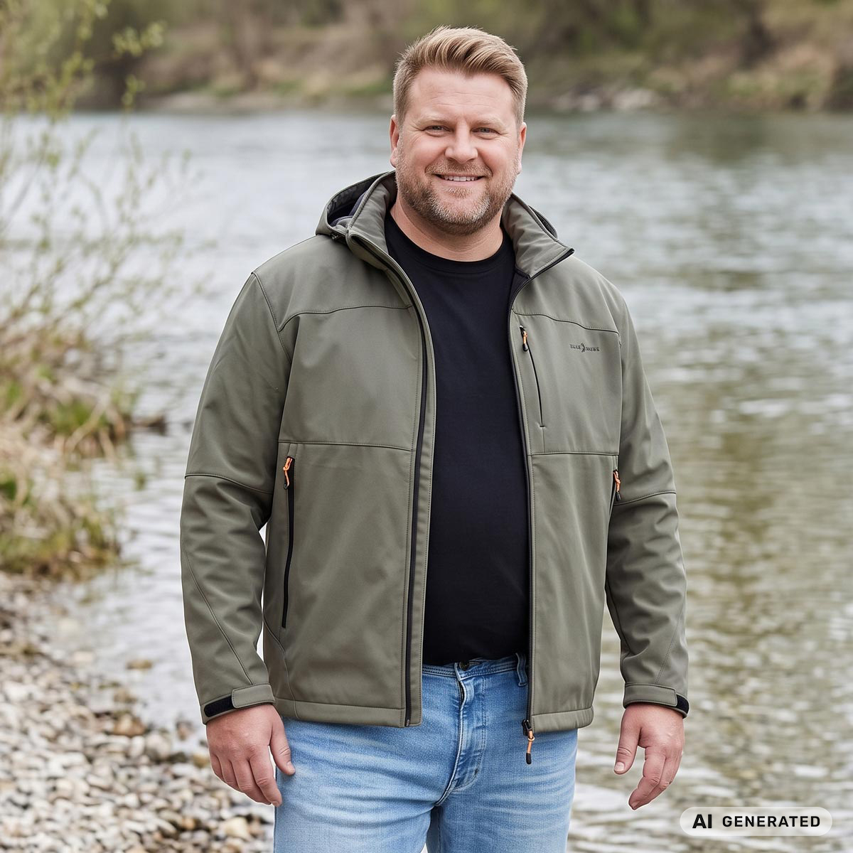 Blue Wave Softshelljacke "Mads", wind- und wasserabweisend oliv