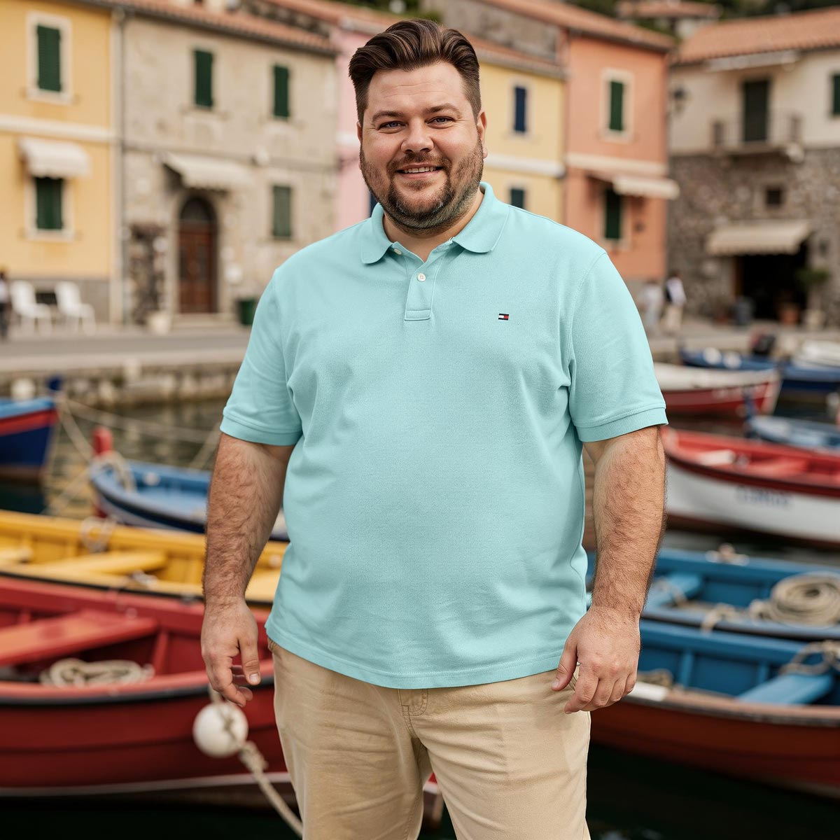 Tommy Hilfiger Poloshirt mit Stretch türkis