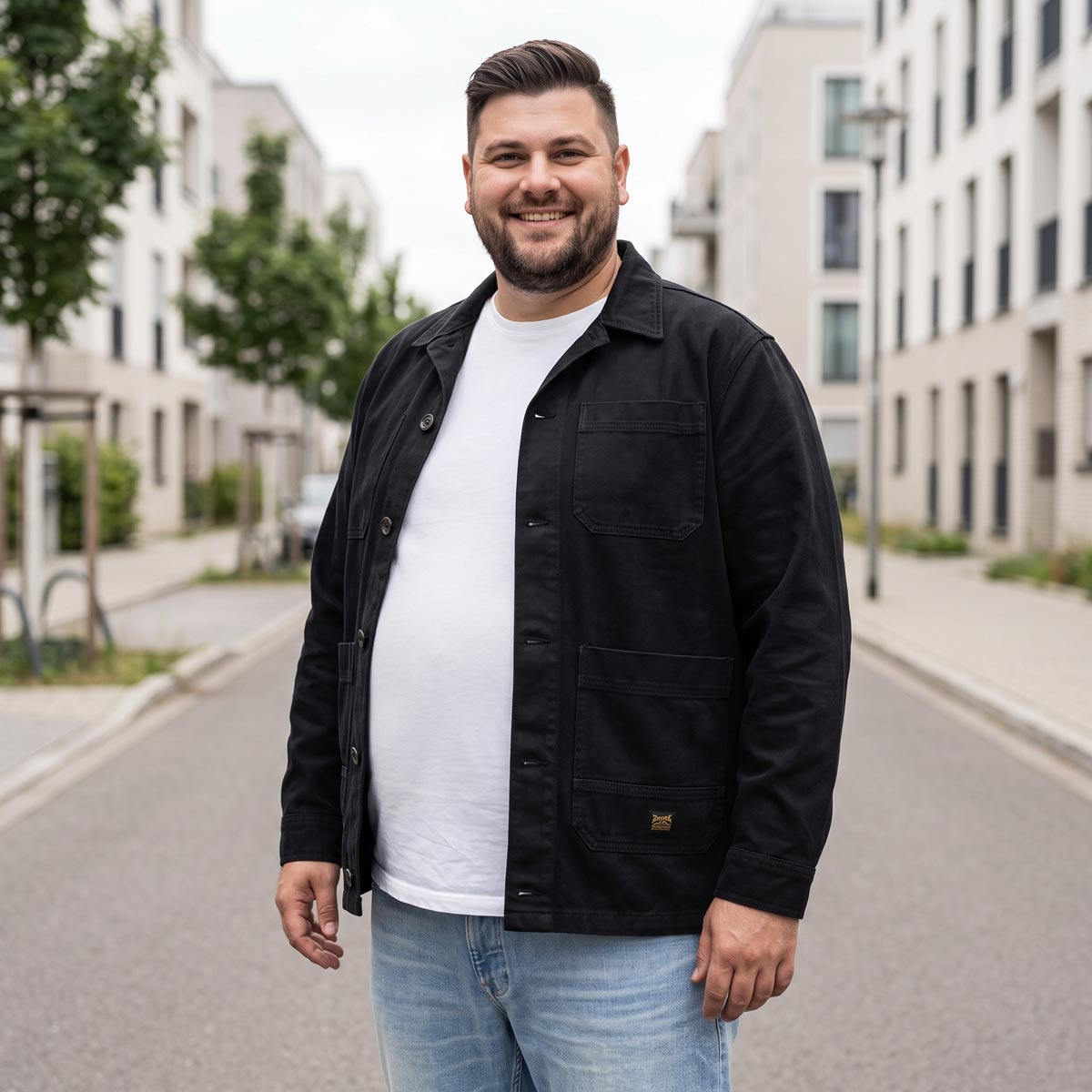 Jack&Jones Jeans-Overshirt aus Biobaumwolle schwarz