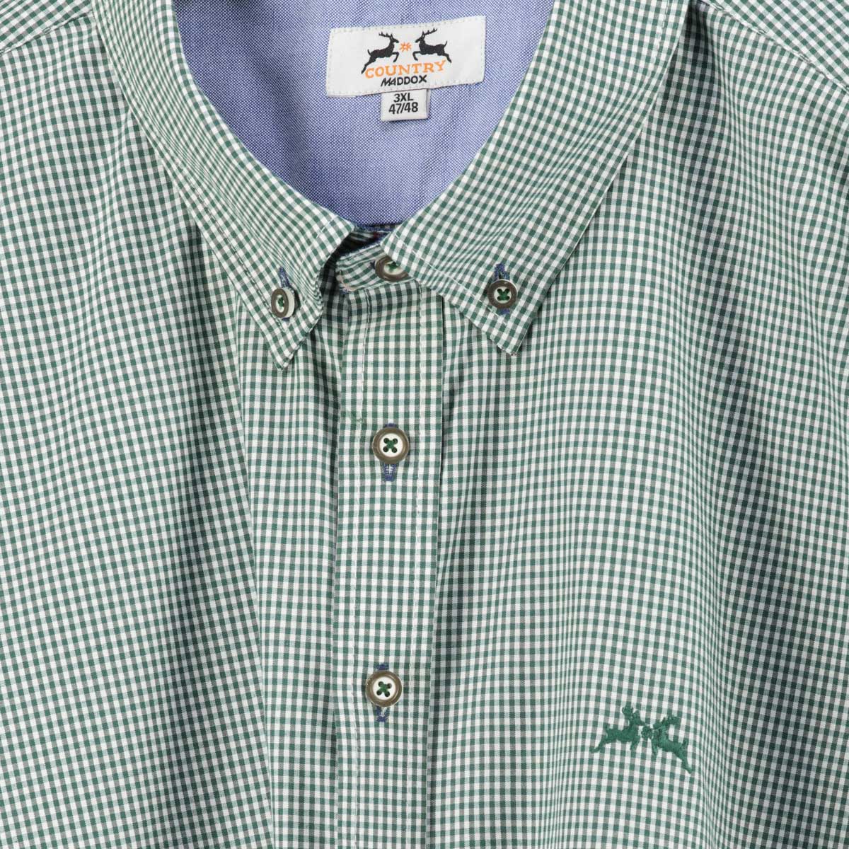 Maddox Kariertes Trachtenhemd grün/weiß