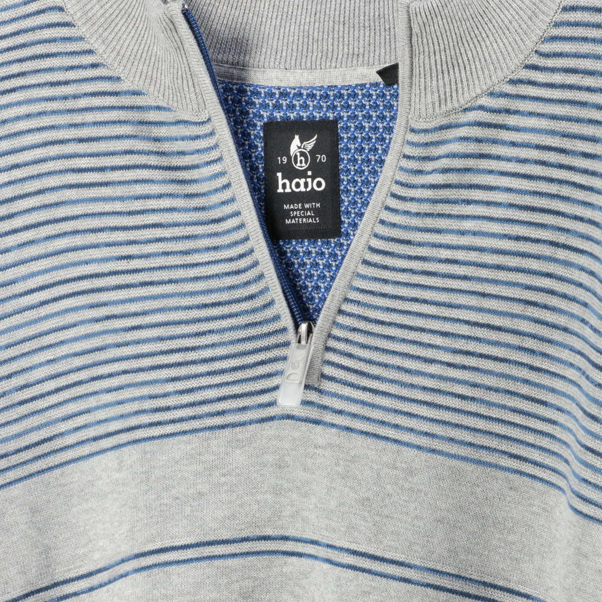 Hajo Strickpullover aus Baumwollmischung mittelgrau