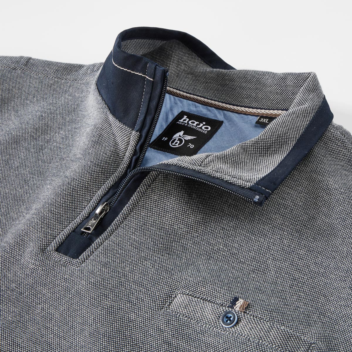 Hajo Sweatshirt mit "Stay Fresh" marine