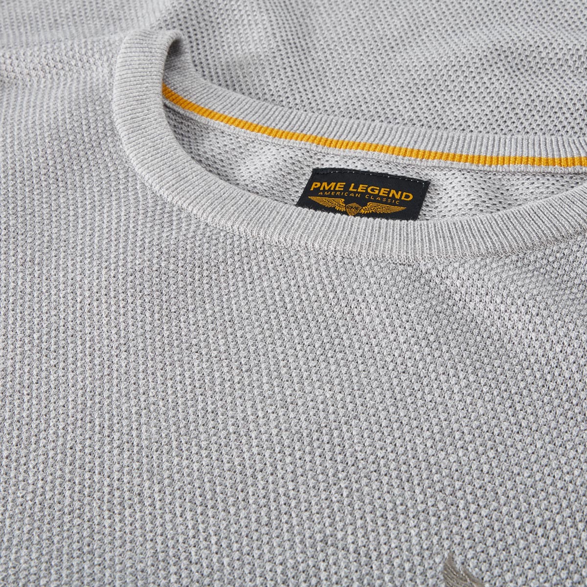 PME LEGEND Pullover aus Materialmix hellgrau