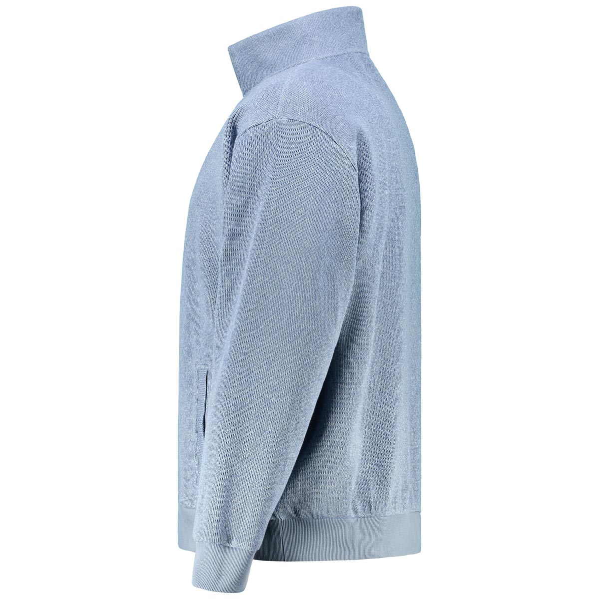 BOSS Troyerpullover aus Baumwollmix mittelblau