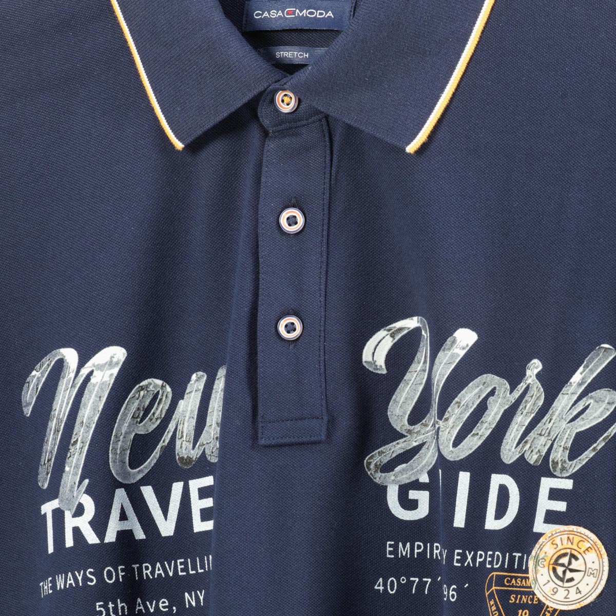 CASA MODA Poloshirt mit Stretch marine