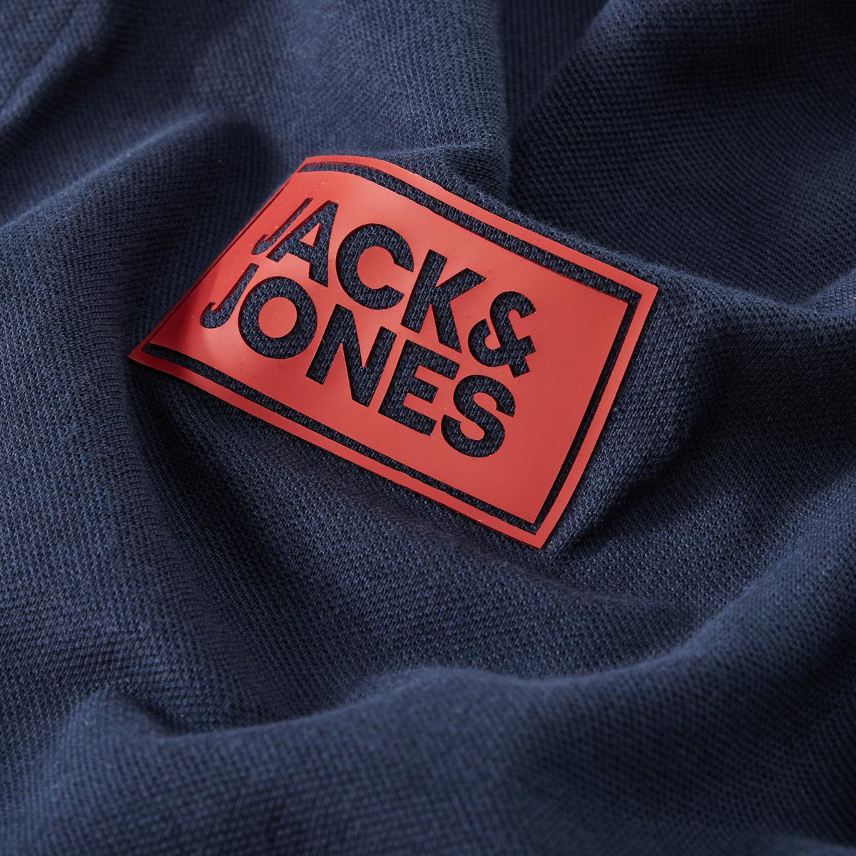 Jack&Jones Poloshirt mit Label-Print blau