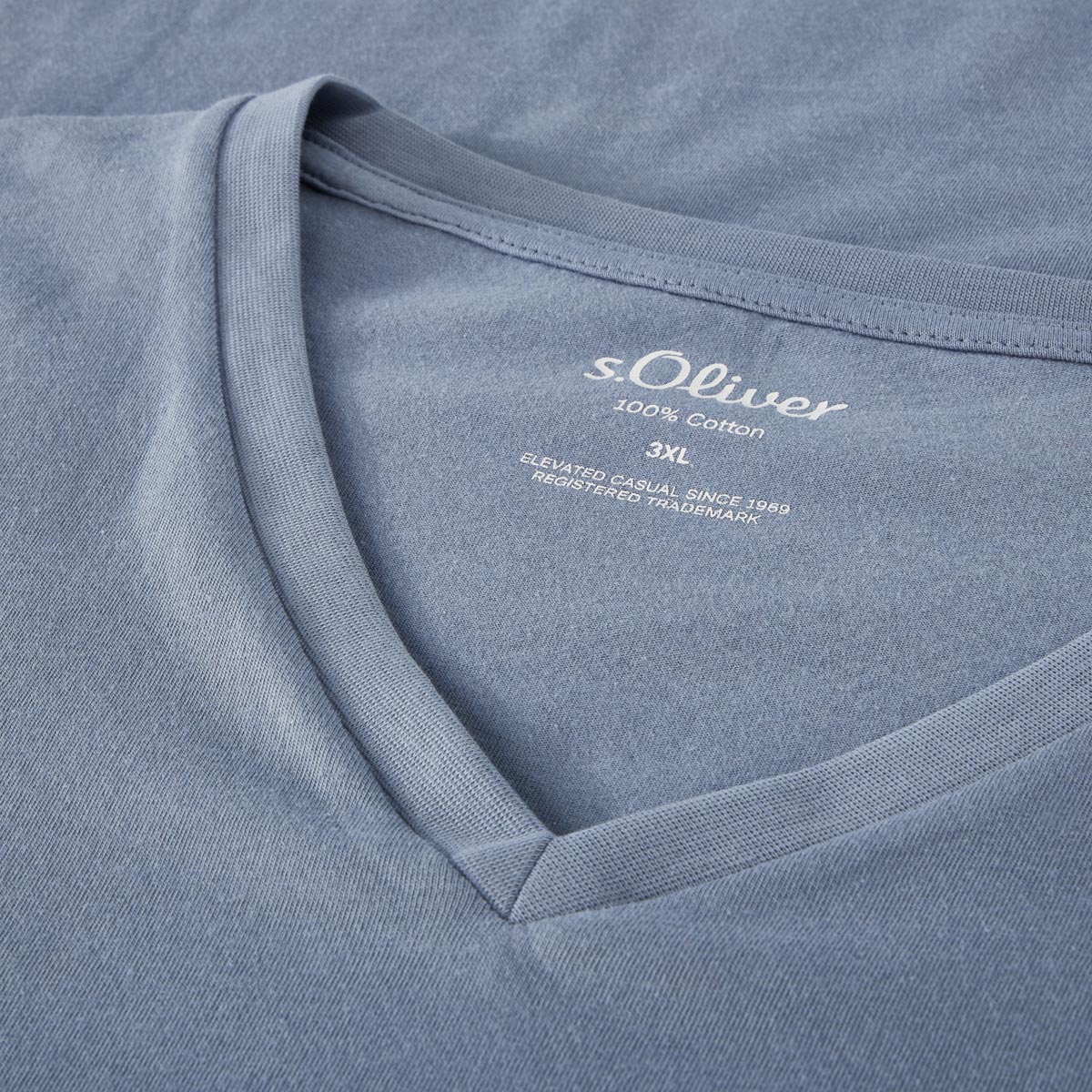 s.Oliver T-Shirt aus Baumwolle graublau