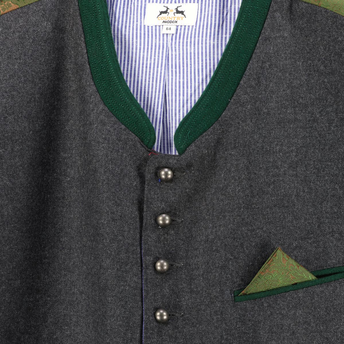 Maddox Trachtenweste mit Einstecktuch anthrazit